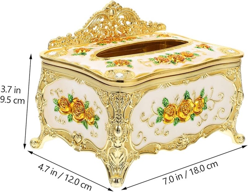 غطاء صندوق المناديل الرخامي صندوق ورق منقوش ديكورات قديمة مستلزمات المنزل - Image 2